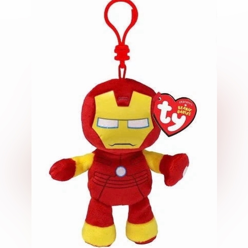 Official Ty Marvel Beanie Babies Iron Man Plush NWT